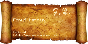Fonyó Martin névjegykártya