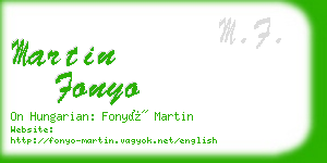 martin fonyo business card